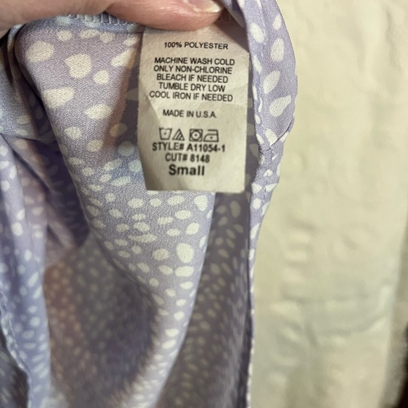 Jodifl Purple & White Blouse, Size S - Picture 5 of 5